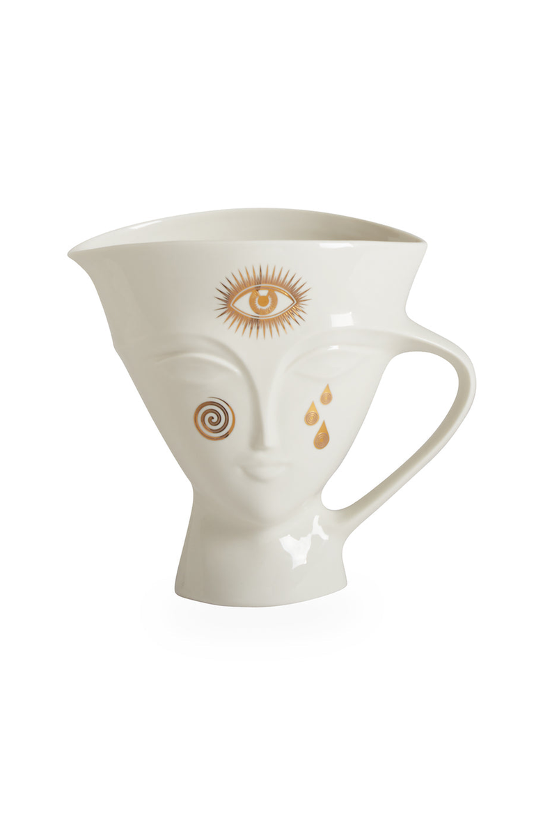 Gilded Giuliette Pitcher, Main, color, White / Gold