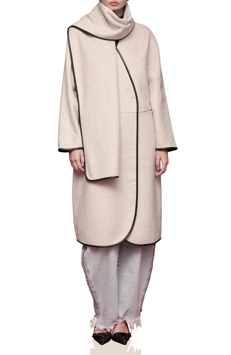 Avec Les Filles Cocoon Scarf Coat, Alternate, color, Oatmeal
