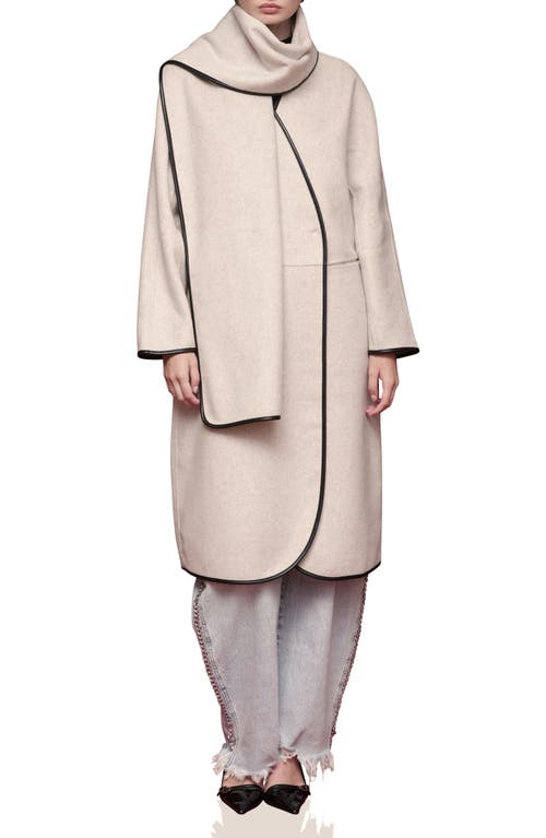Avec Les Filles Cocoon Scarf Coat In Neutral