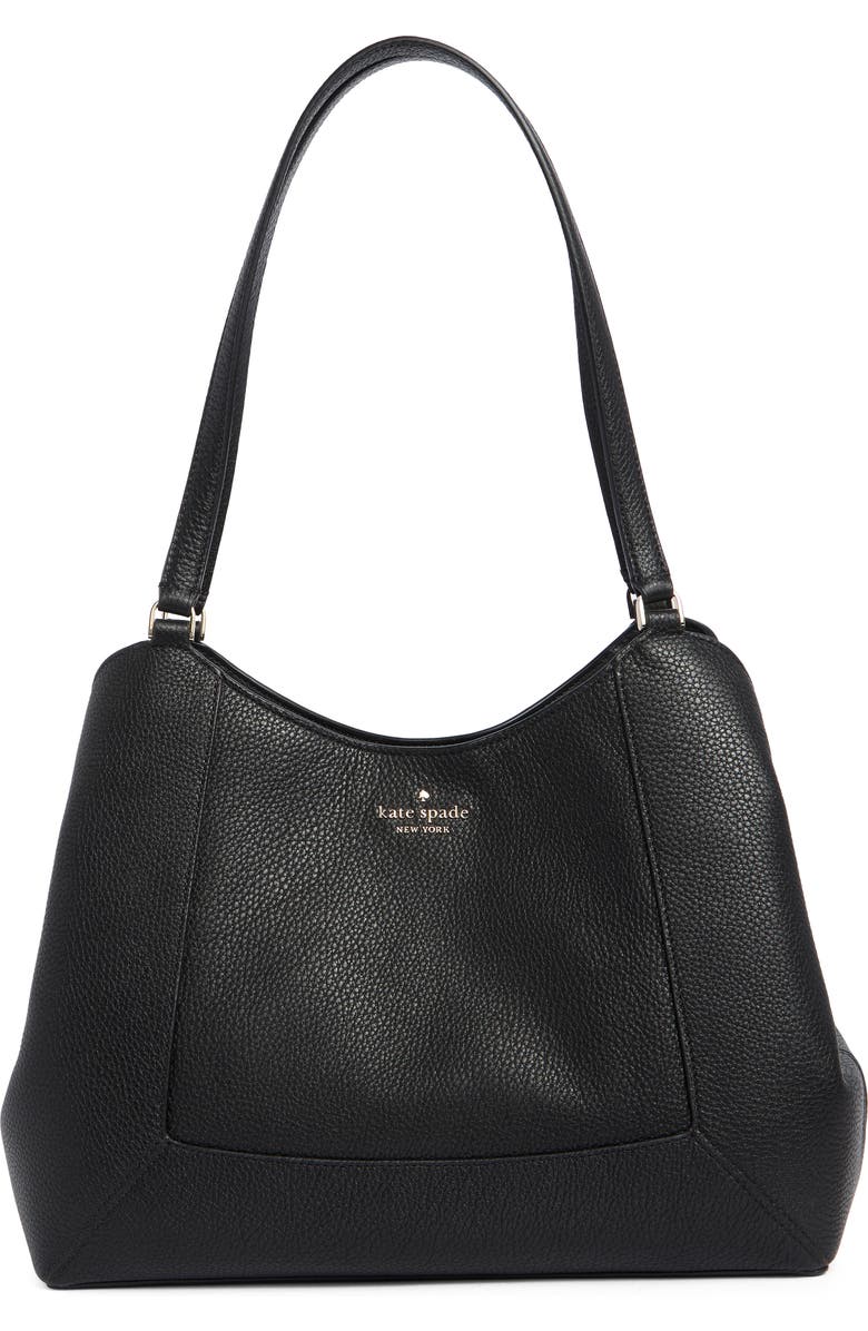 Kate Spade New York lena triple compartment shoulder bag, Main, color, Black