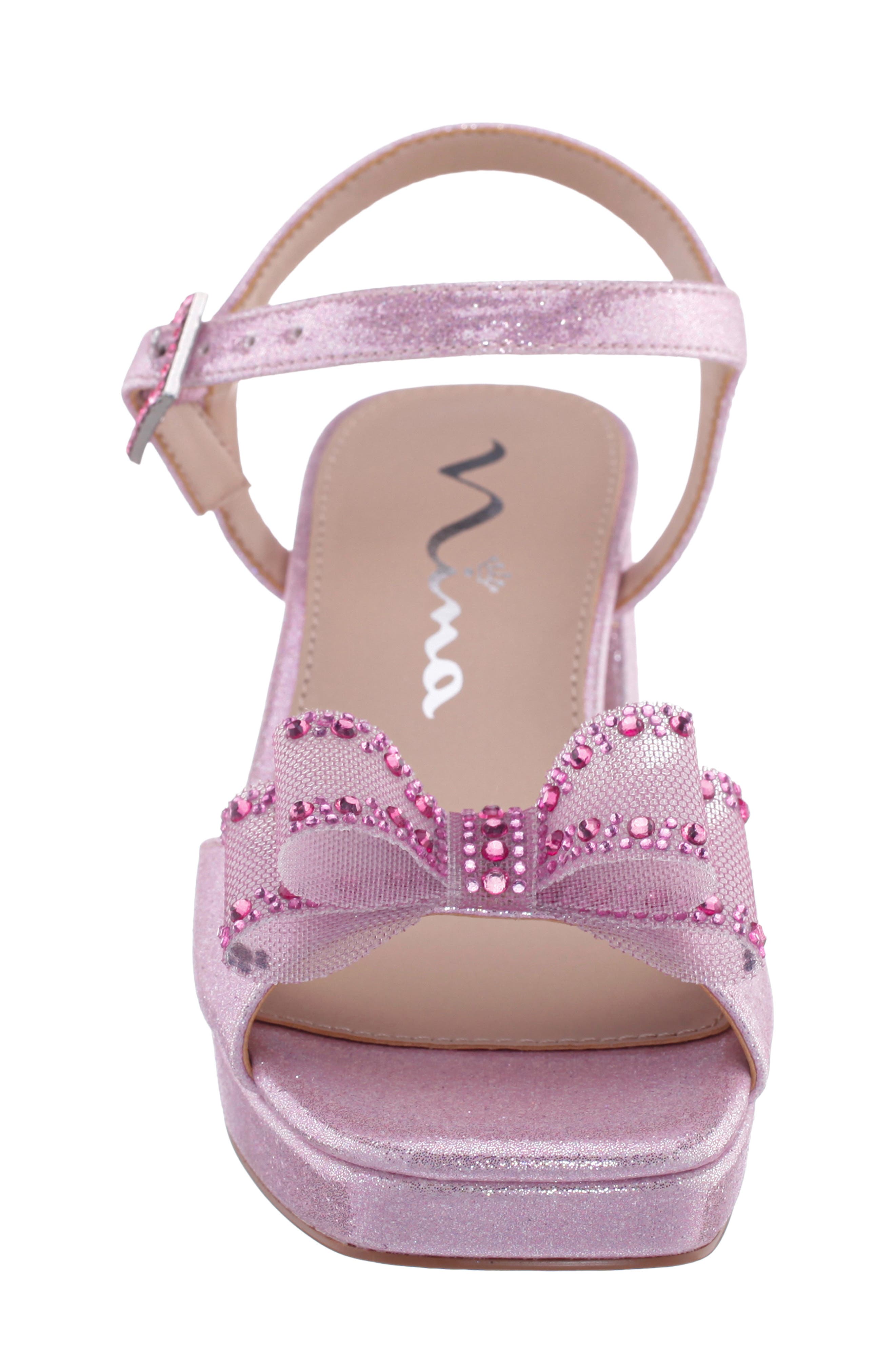 Nina Kids' Aiza Ankle Strap Platform Sandal, Alternate, color, Pink Shimmer