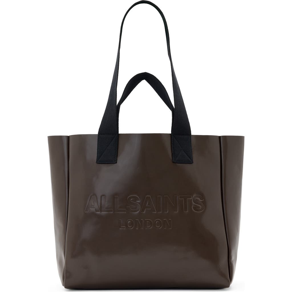 Allsaints Leather Izzy Tote Bag In Brown