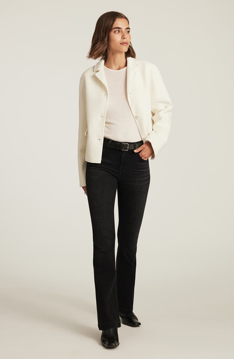 Mavi Jeans Sydney Mid Rise Flare Jeans, Alternate, color, Dark Smoke Feather Blue