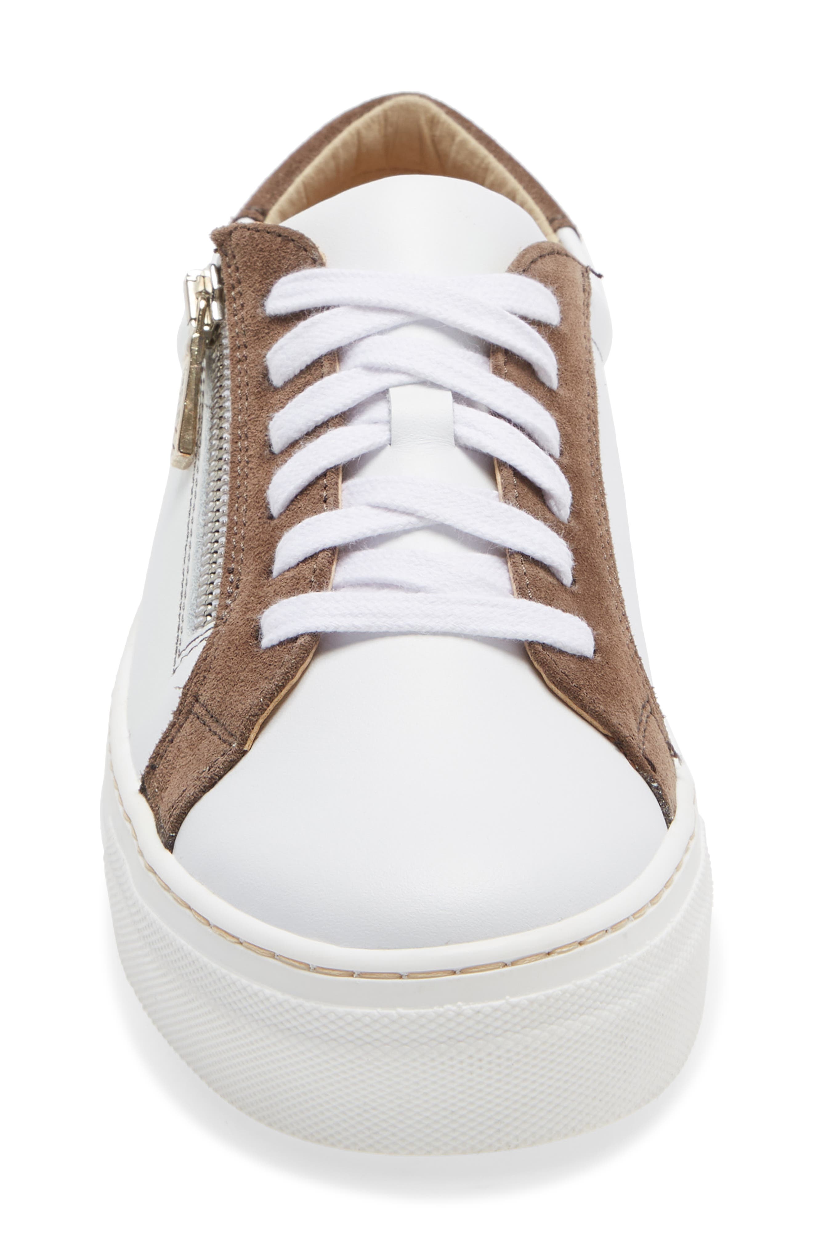 Grande Platform Sneaker, Alternate, color, WHITE/ GRAFITE KINO/ SUEDE