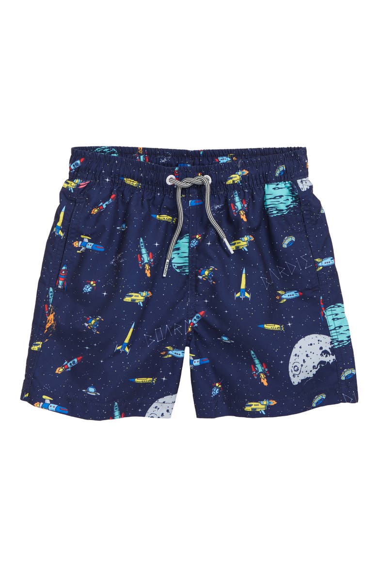 Kids' Rockets Swim Trunks, Main, color, BLACK