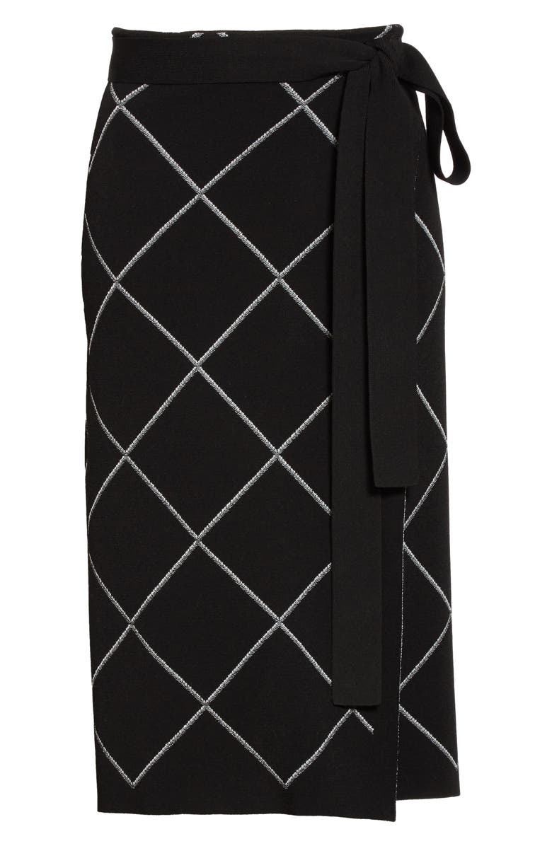 Proenza Schouler Windowpane Check Knit Wrap Skirt, Alternate, color, 