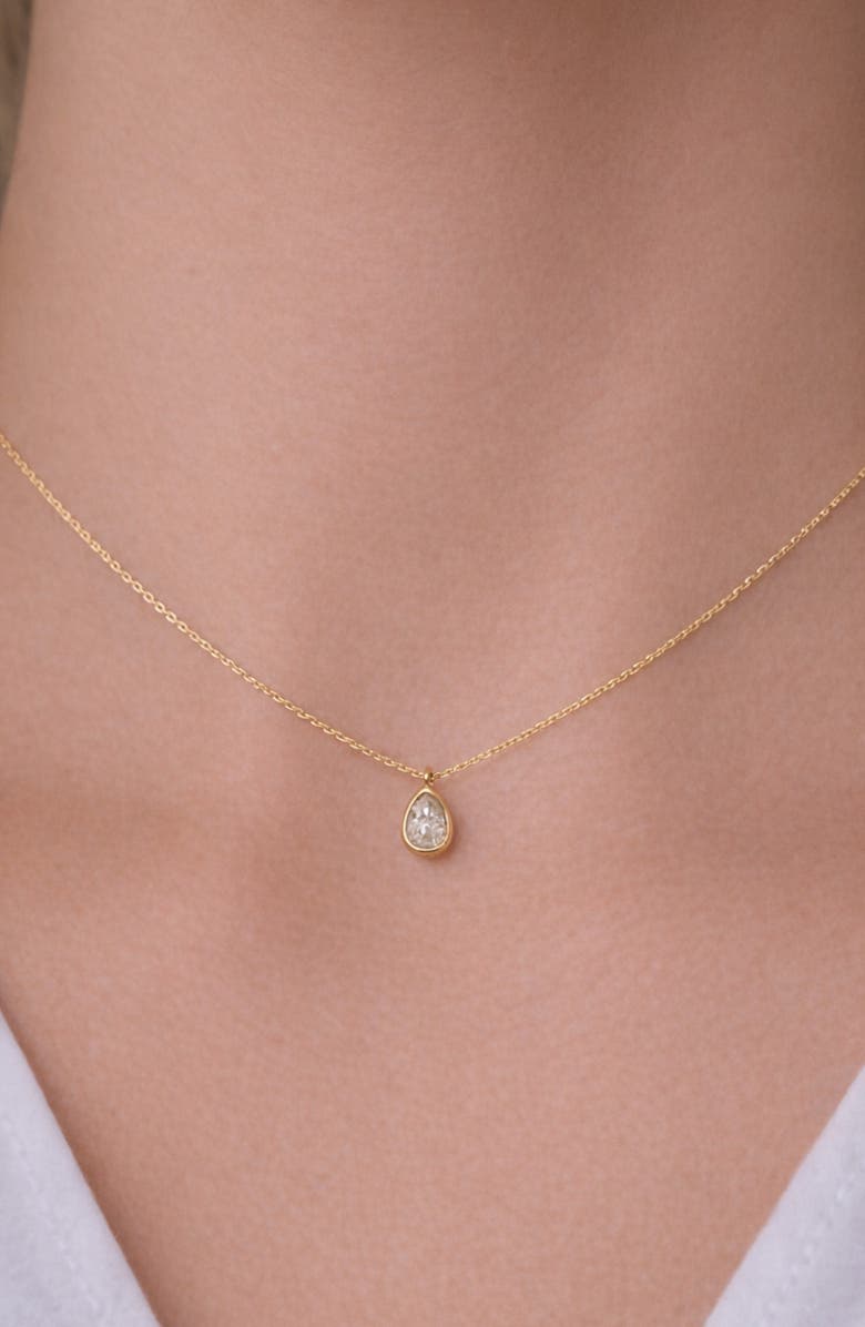 Argento Vivo Sterling Silver Cubic Zirconia Pendant Necklace, Alternate, color, Gold