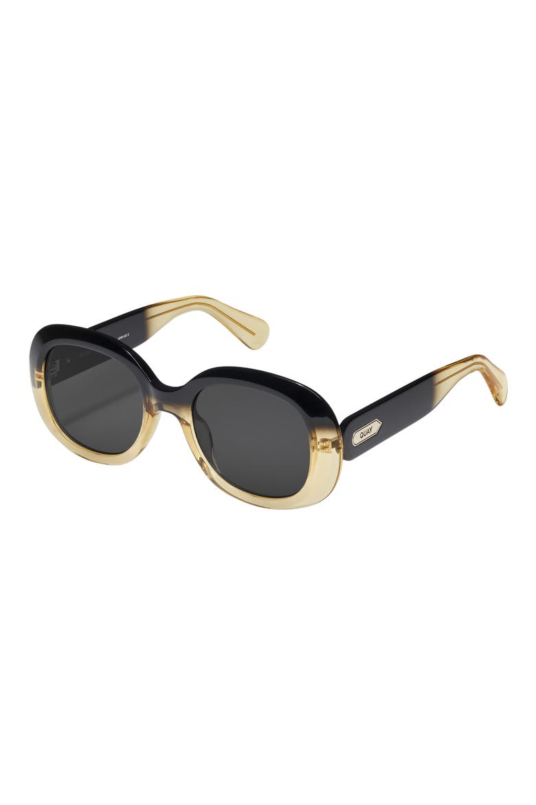 Impromptu 52mm Round Sunglasses, Alternate, color, BLACK YELLOW/ SMOKE