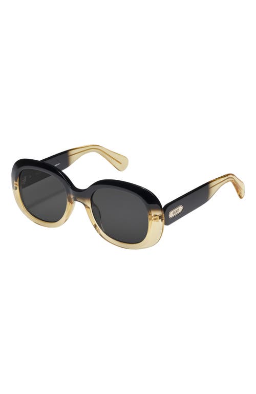 Quay Impromptu 45mm Round Sunglasses In Black Yellow/smoke