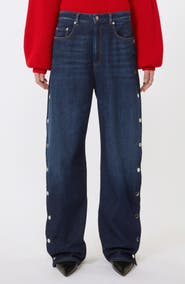 SPORTMAX Lichene Side Snap Wide Leg Jeans