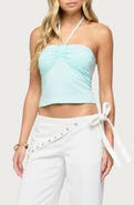 EDIKTED Yolandi Ruched Halter Top