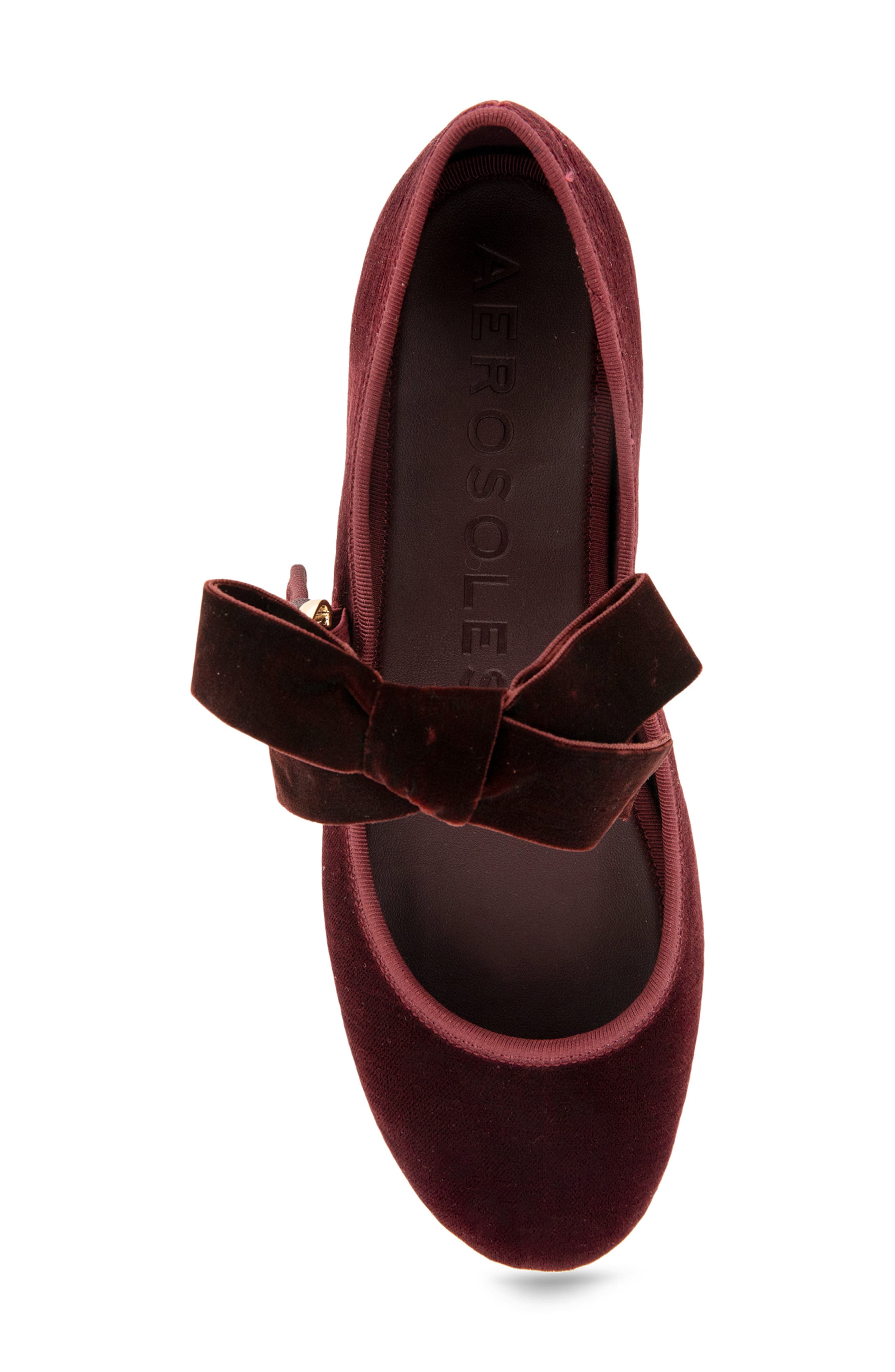 Poppy Mary Jane Flat, Alternate, color, BURGUNDY VELVET FABRIC
