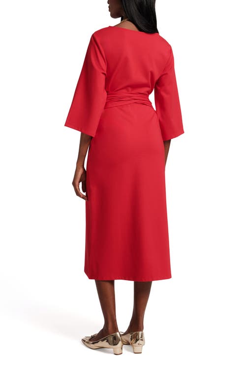 Frances Valentine Whitney Wrap Dress In Red