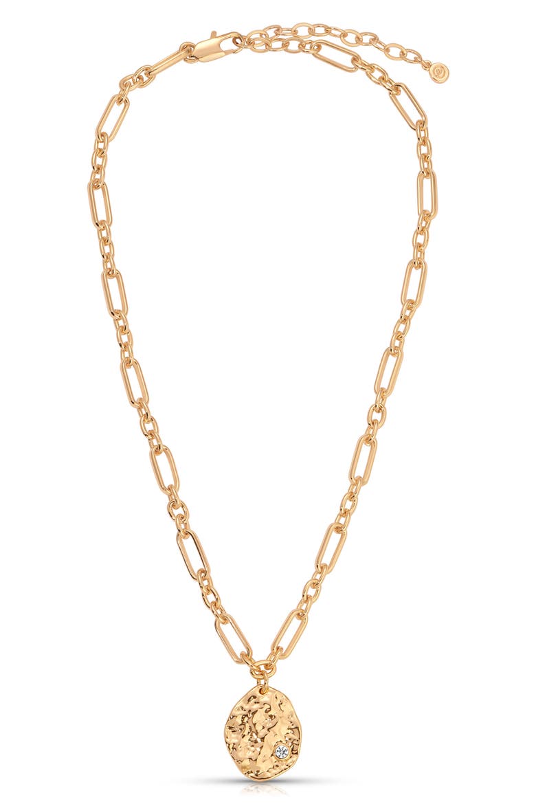 Textured Pendant Necklace, Alternate, color, GOLD
