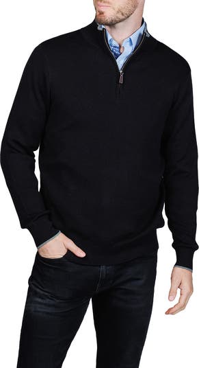 Fine Knit Quarter Zip Sweater