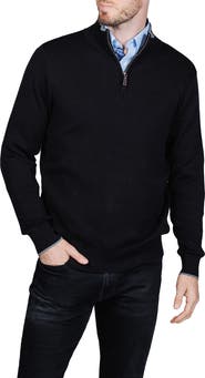 TailorByrd Fine Knit Quarter Zip Sweater