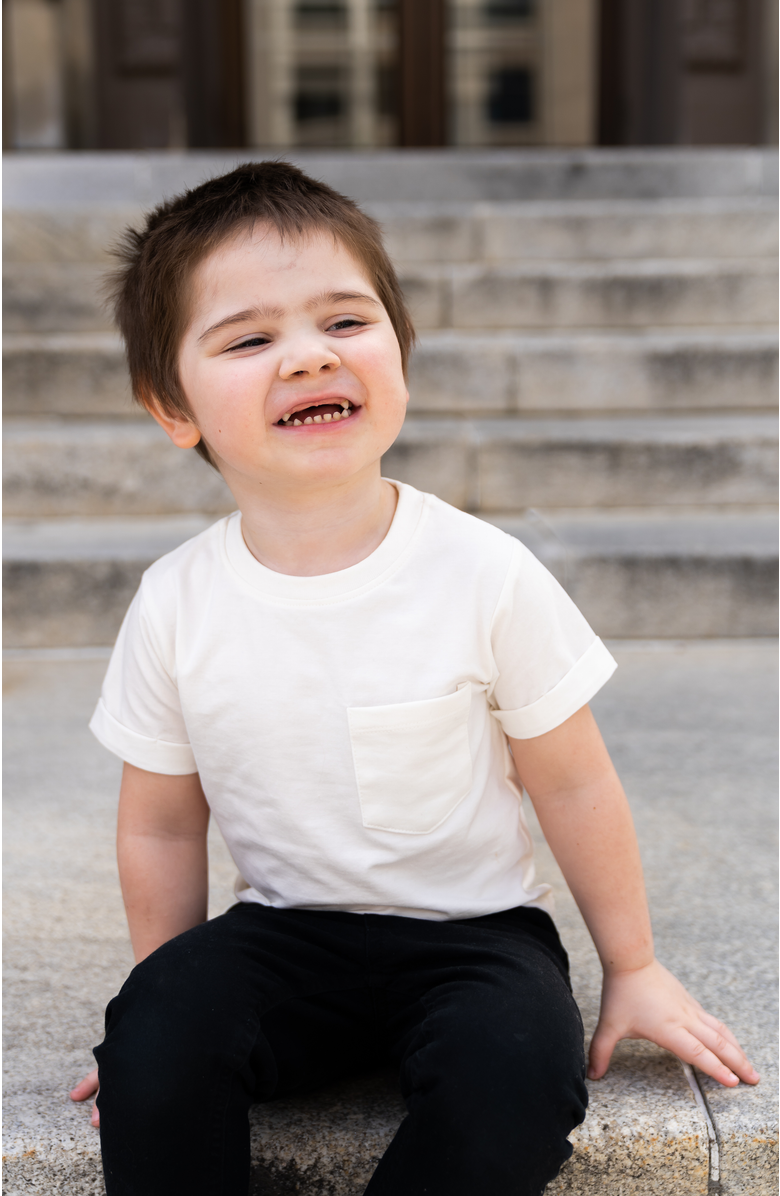 Laree + Co Boxy Kids Tee, Alternate, color, Ivory