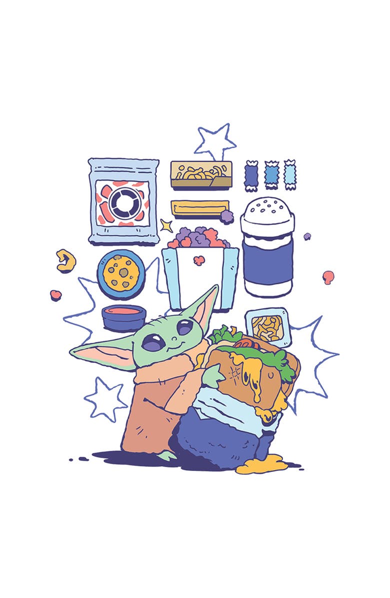 Star Wars: The Mandalorian and Grogu Boy's Star Wars The Mandalorian and Grogu The Child Enjoy Your Meal  Graphic T-Shirt, Alternate, color, White