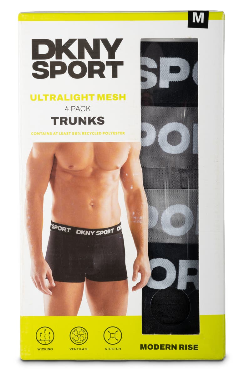 DKNY Pack of 4 Assorted Trunks, Alternate, color, Black/ Charcoal/ Grey/ Black