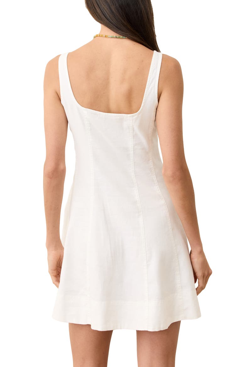 Denisse Hemp Blend Fit & Flare Minidress, Alternate, color, WHITE