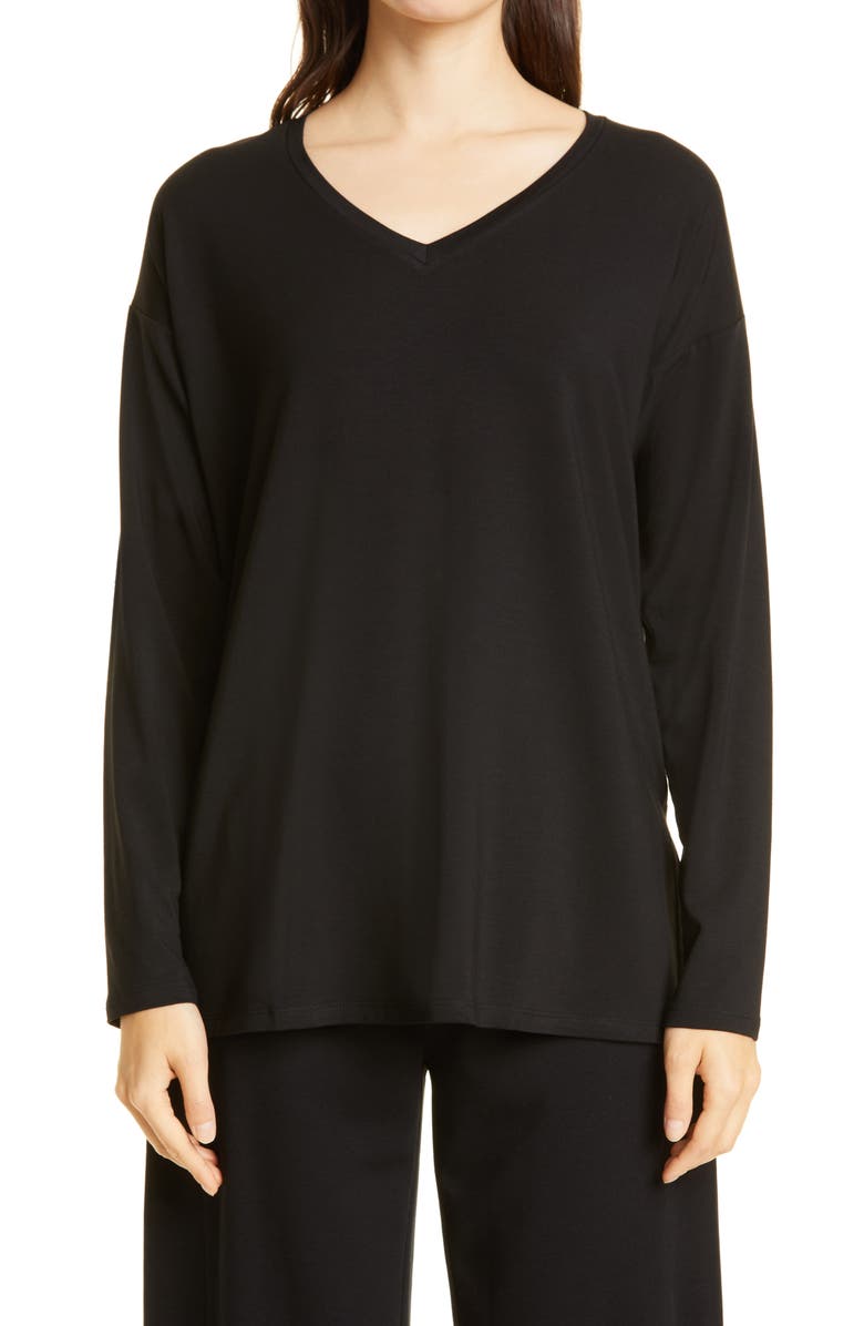 Eileen Fisher V-Neck Top, Main, color, 