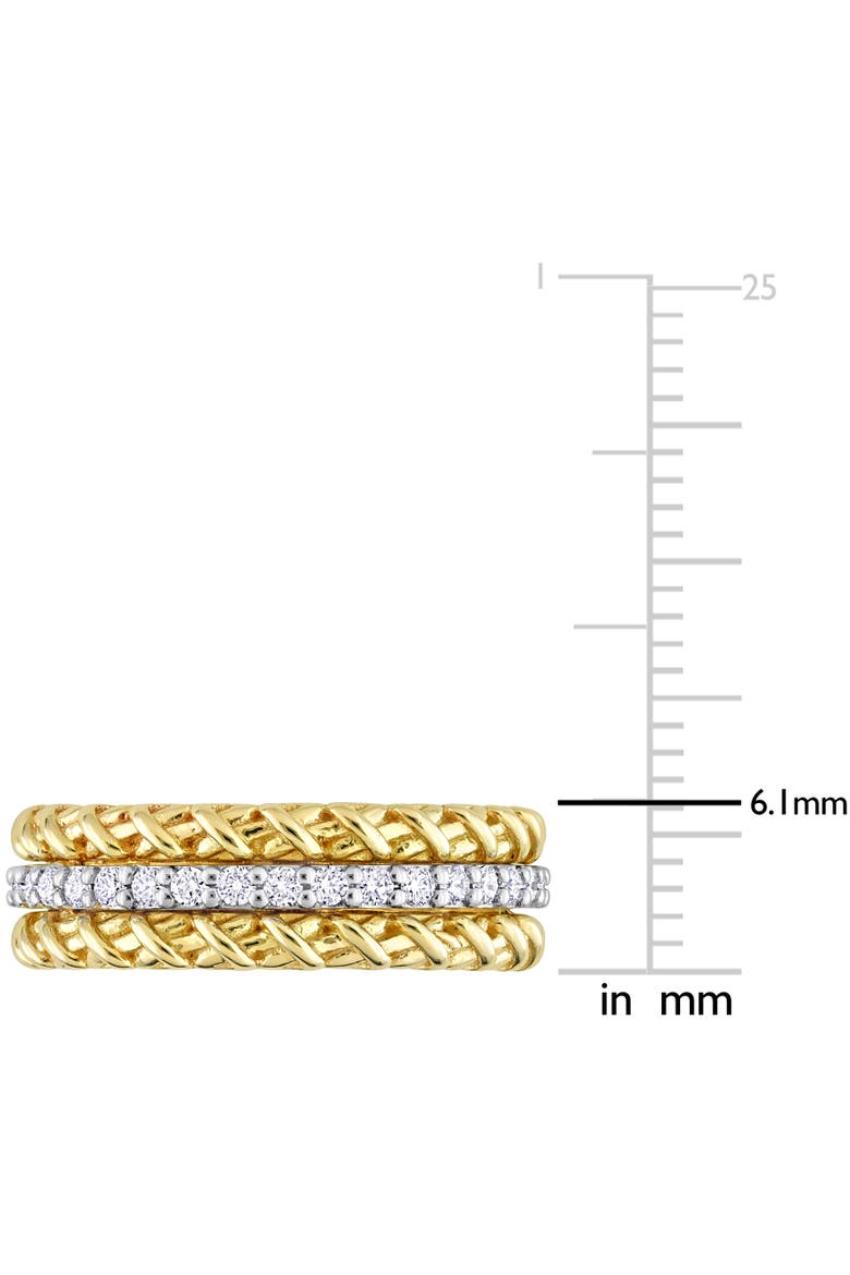 Diamond Triple Row Twisted Ring 14k, Alternate, color, Yellow Gold