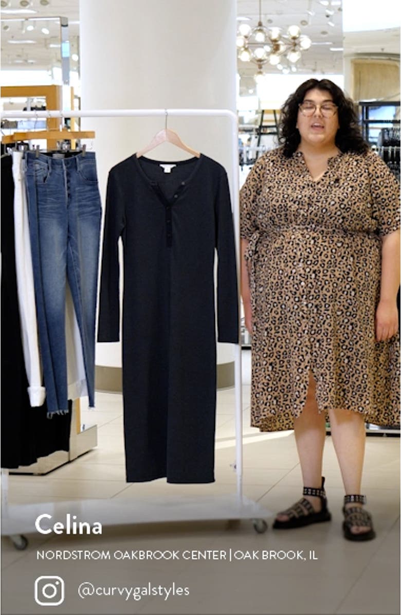 Long Sleeve Henley Dress, sales video thumbnail
