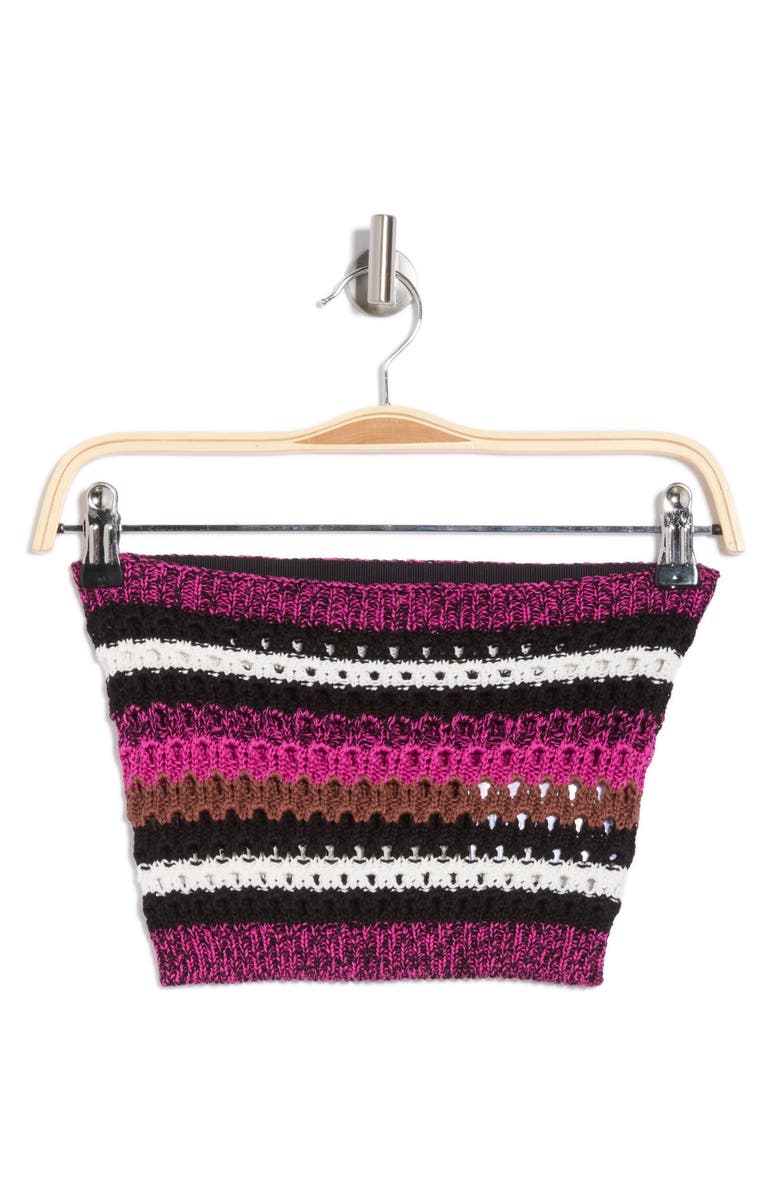 Valentino Garavani Stripe Open Knit Crop Top, Alternate, color, 