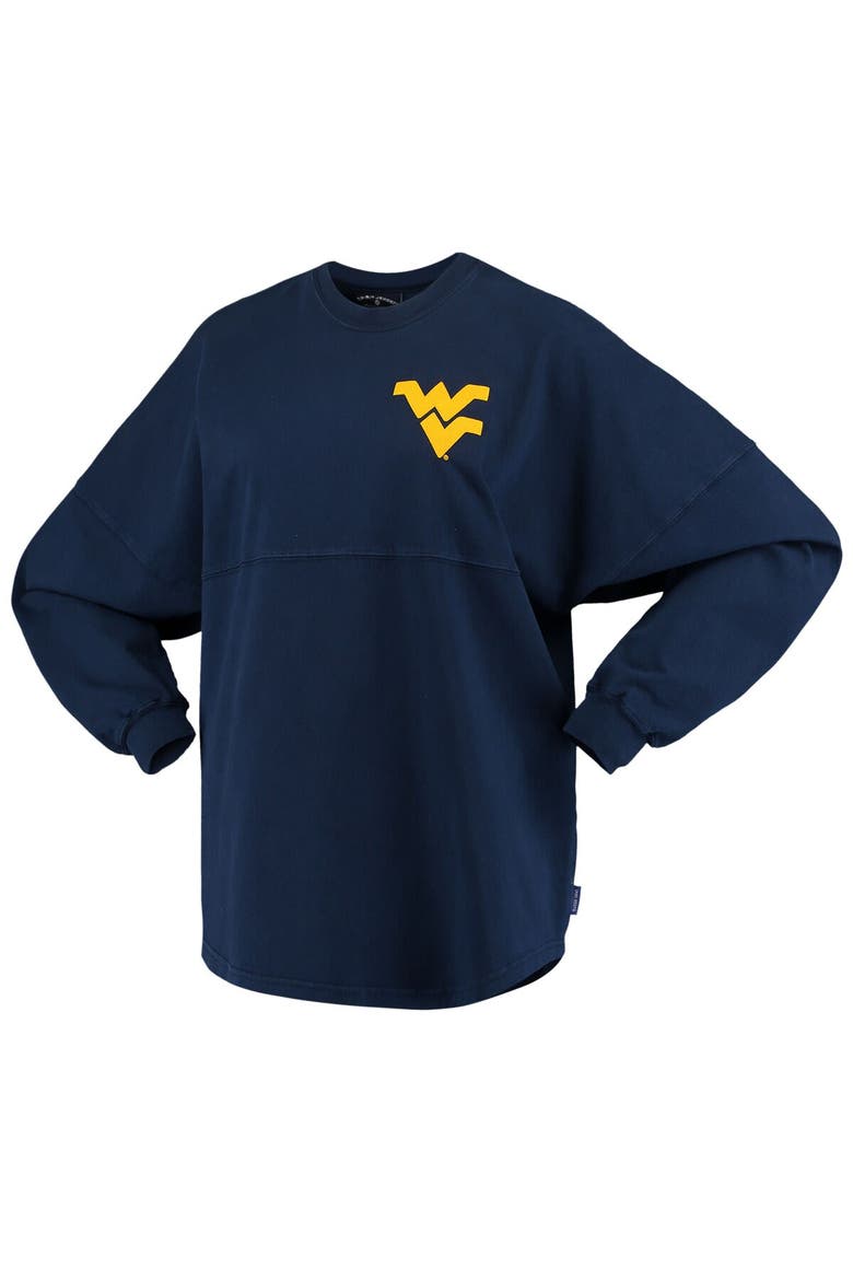Women's Navy West Virginia Mountaineers Loud n Proud Spirit Jersey T-Shirt, Alternate, color, Navy