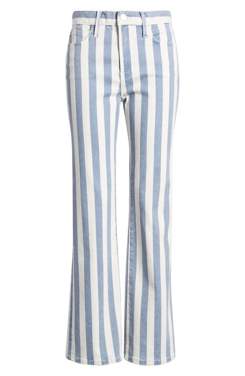 Frame Le Easy Mid Rise Flare Jeans In Clear Blue Stripe