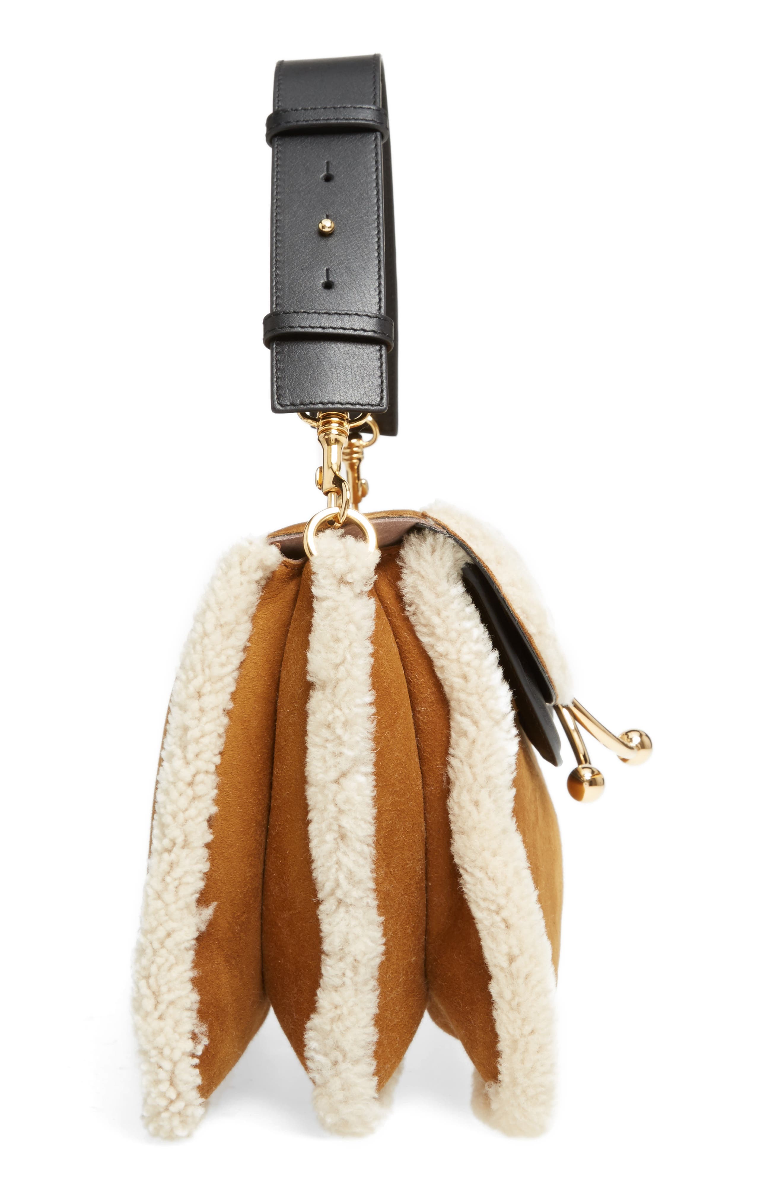 JW Anderson J.W.ANDERSON Medium Pierce Genuine Shearling Shoulder Bag, Alternate, color, 