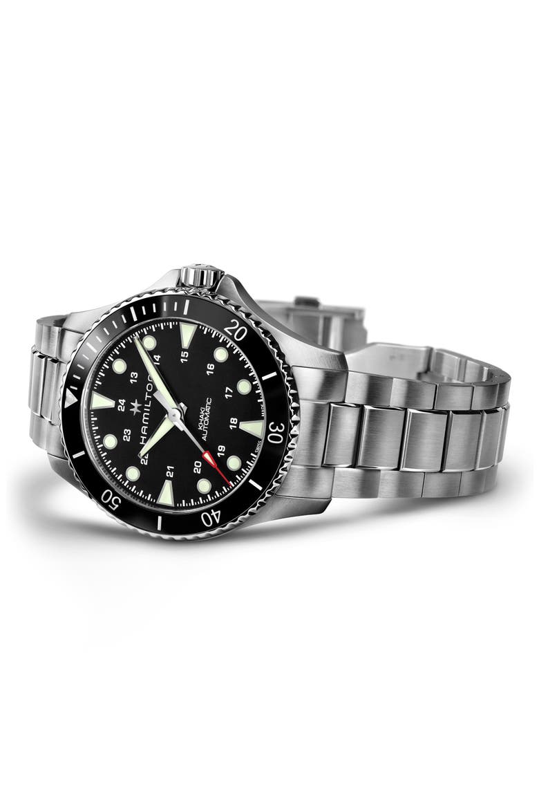 Khaki Navy Scuba Automatic Bracelet Watch, 43mm, Alternate, color, STAINLESS STEEL/SILVER