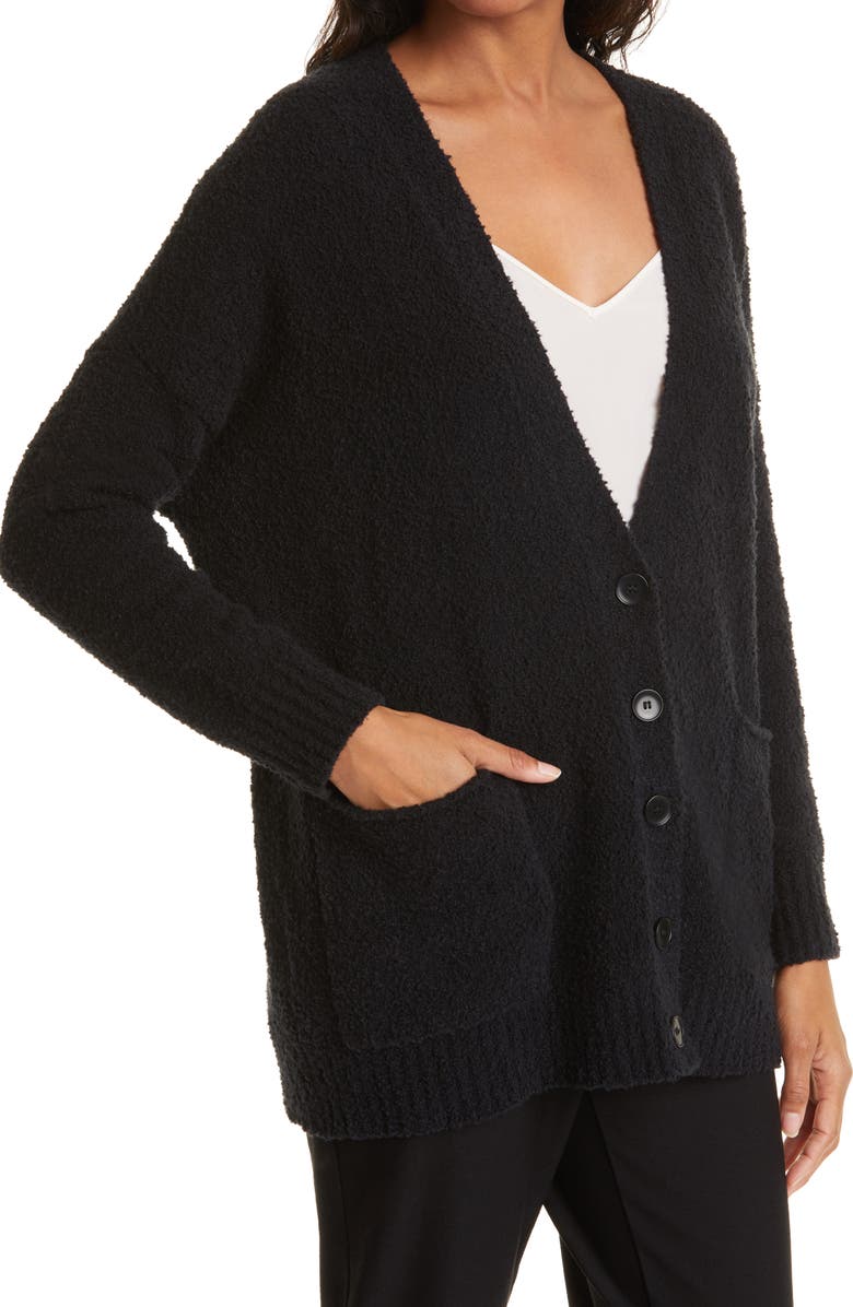 Eileen Fisher V-Neck Organic Cotton Blend Cardigan, Alternate, color, 