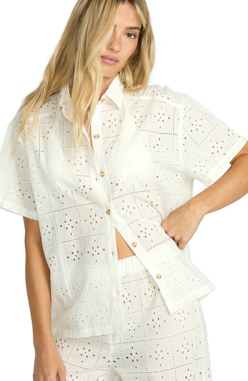 Shop Billabong Eyelet Crush Button-up Cover-up Shirt
