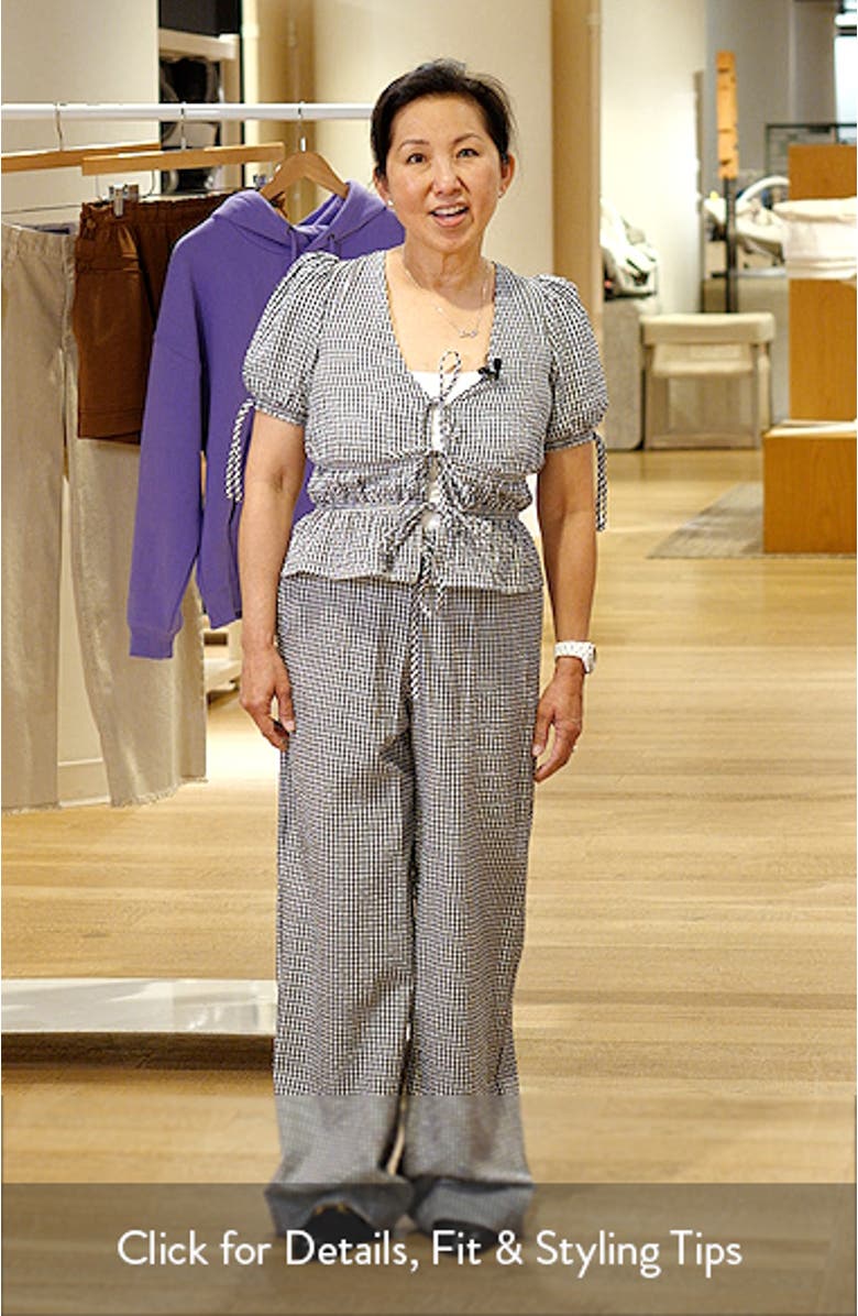 x Styled by COCO! Nina Gingham Seersucker Tie Front Top, sales video thumbnail