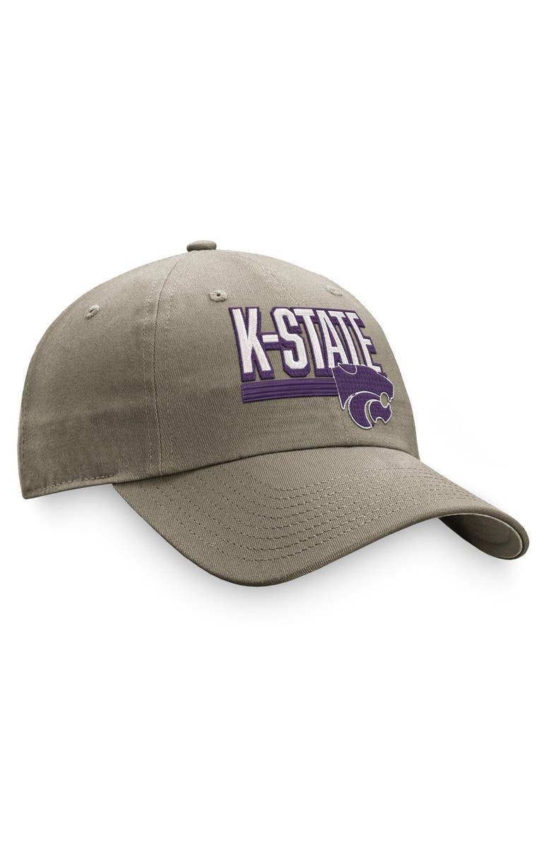 TOP OF THE WORLD Men's Top of the World Khaki Kansas State Wildcats Slice Adjustable Hat, Alternate, color,