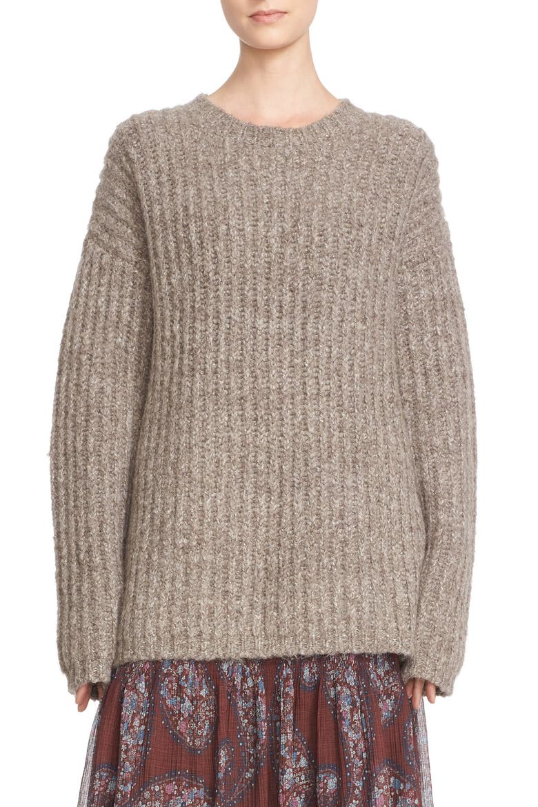 Ribbed Sweater, Main, color, BEIGE