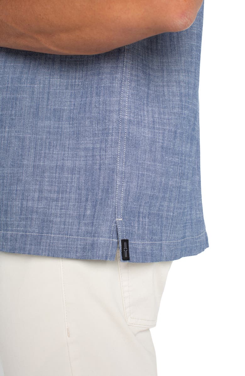 Liverpool Los Angeles Short Sleeve Slub Cotton Button-Up Shirt, Alternate, color, 