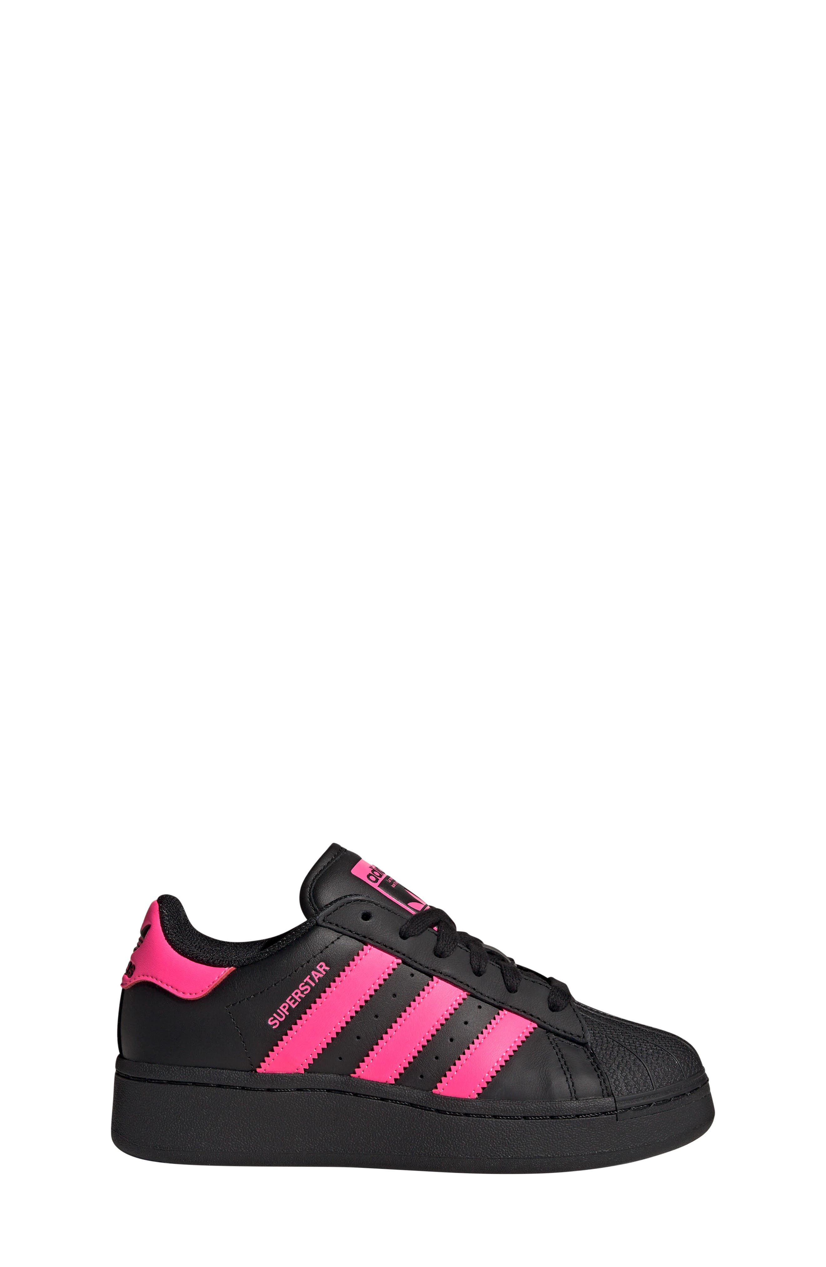 Kids' Superstar XLG Lifestyle Sneaker, Alternate, color, BLACK/ LUCID PINK/ BLACK