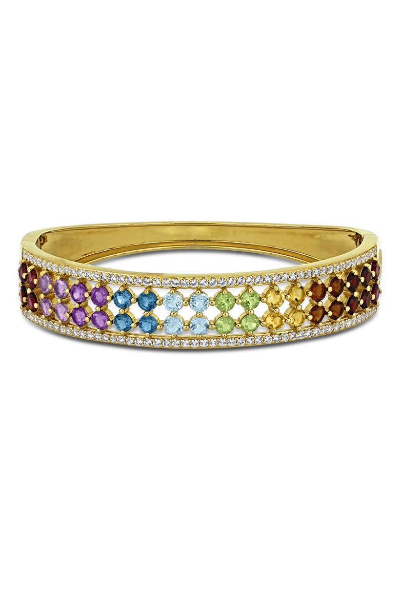 Julianna B. Multi-Gem Bangle Yellow Plated Sterling Silver, Main, color, Yellow-Plated Sterling Silver