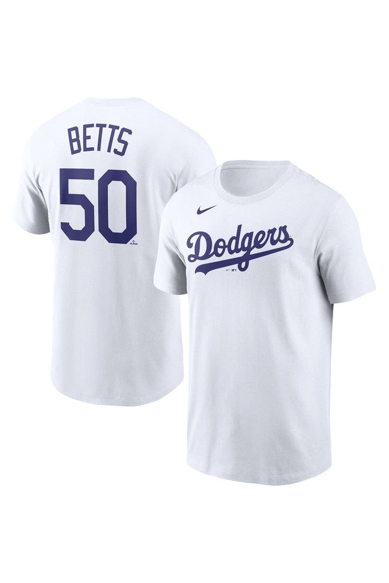 Men's Nike Mookie Betts White Los Angeles Dodgers Player Name & Number T-Shirt, Main, color, White