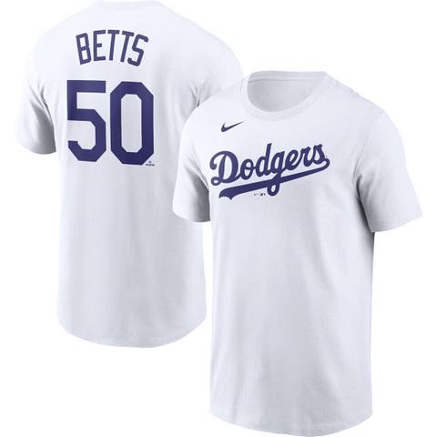 Men's Nike Mookie Betts White Los Angeles Dodgers Player Name & Number T-Shirt
