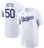 Nike Men's Nike Mookie Betts White Los Angeles Dodgers Player Name & Number T-Shirt
