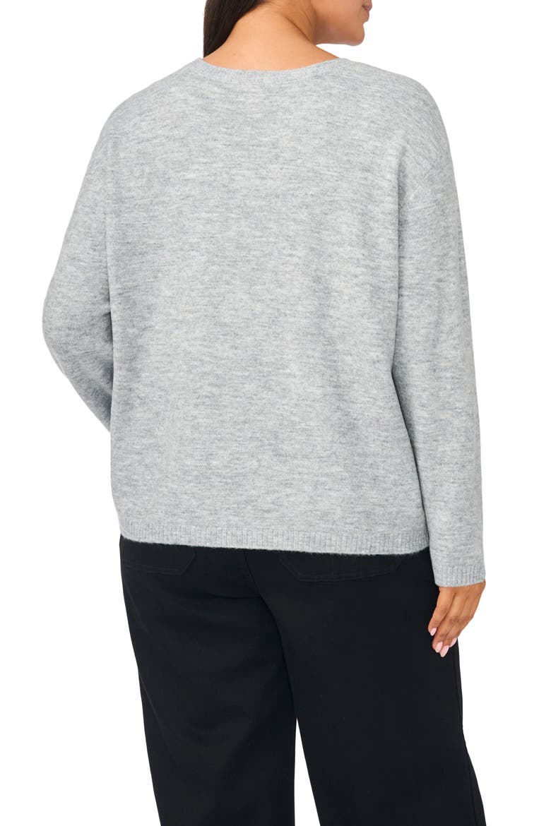 Floral Embroidered Sweater, Alternate, color, LIGHT HEATHER GREY