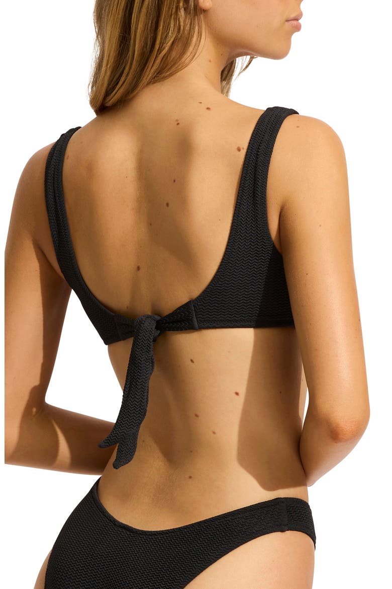 Sea Dive Multi Fit Longline Bikini Top, Alternate, color, BLACK