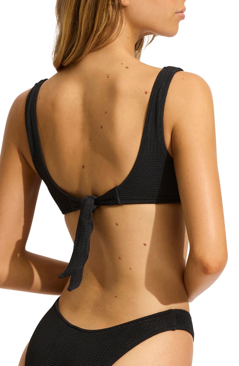 Seafolly Sea Dive Bikini Top, Alternate, color, Black