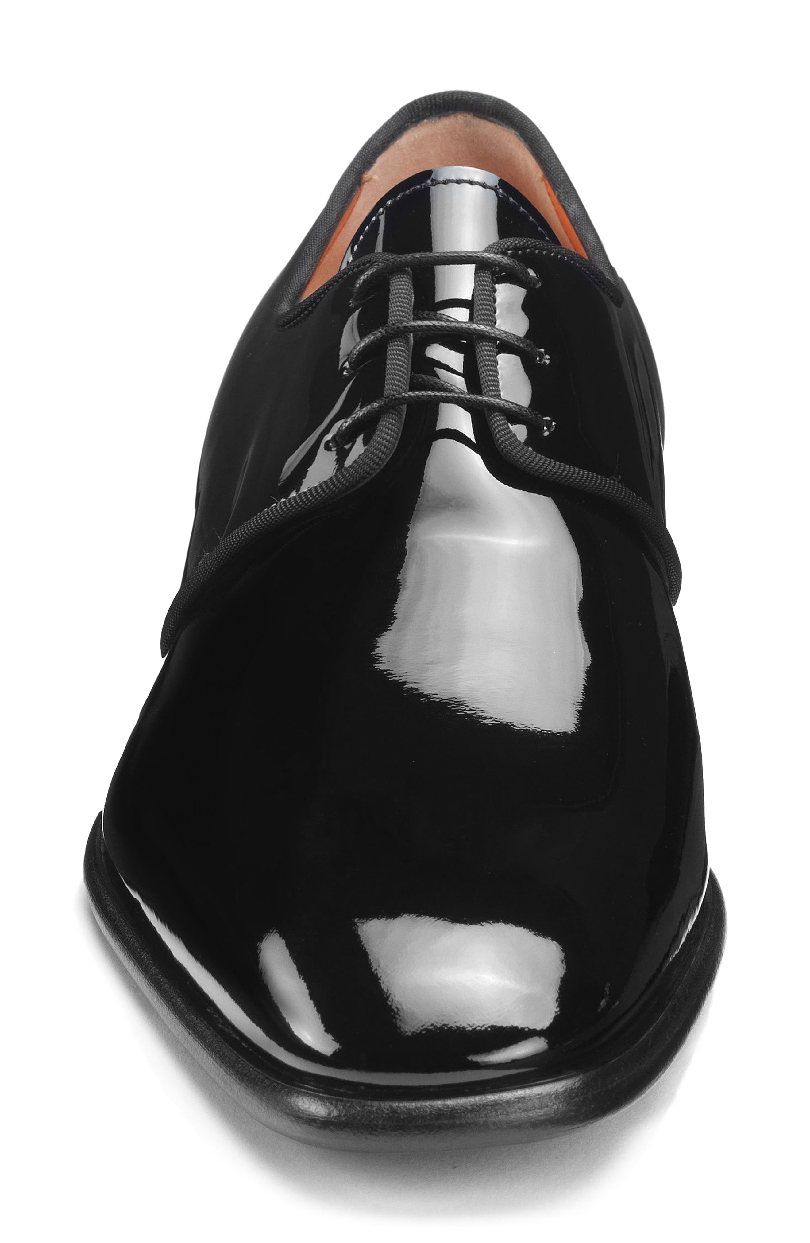 Santoni Isogram Plain Toe Derby, Alternate, color, Black
