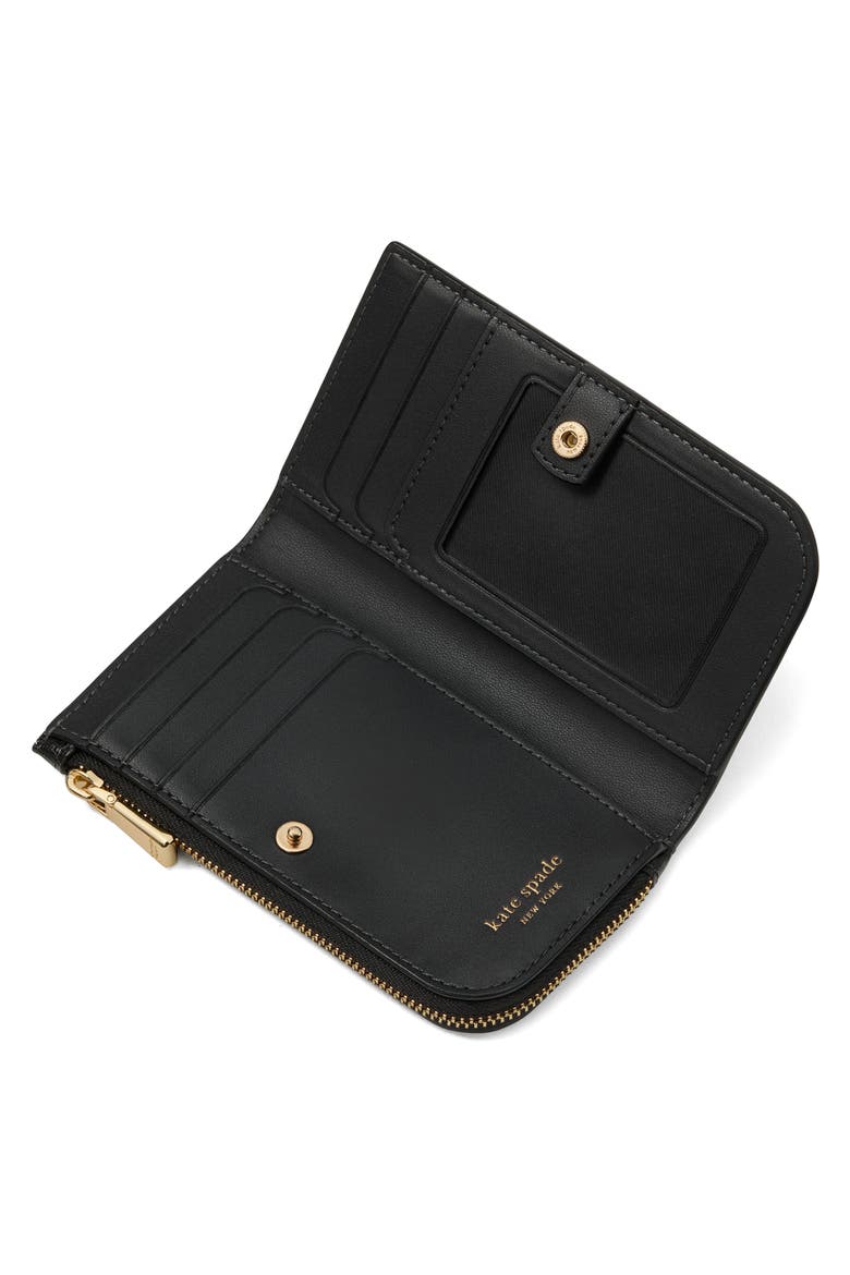 small devin saffiano leather bifold wallet, Alternate, color, BLACK