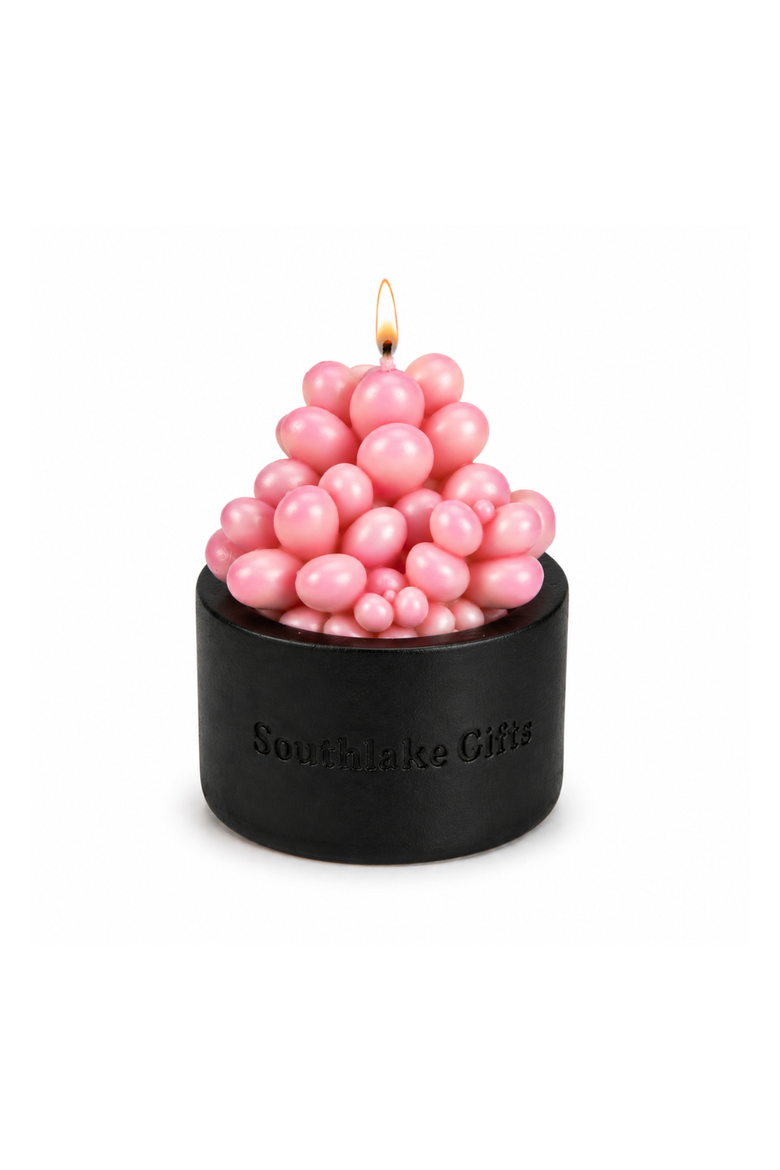 Pink Succulent Candle in Concrete Vessel, Main, color, Pink Moonstones