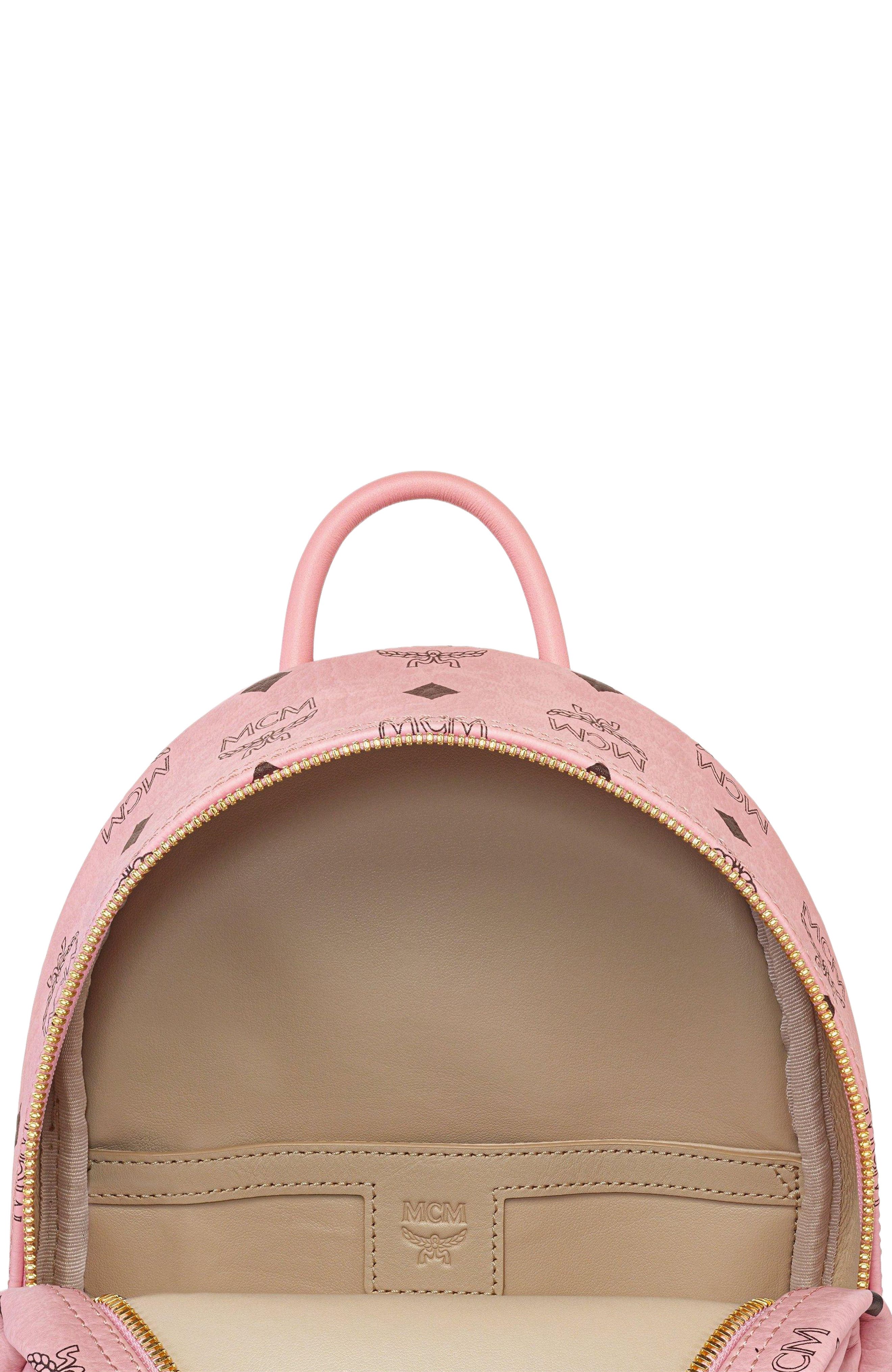 Mini Stark Side Studs Backpack in Visetos, Alternate, color, Soft Pink